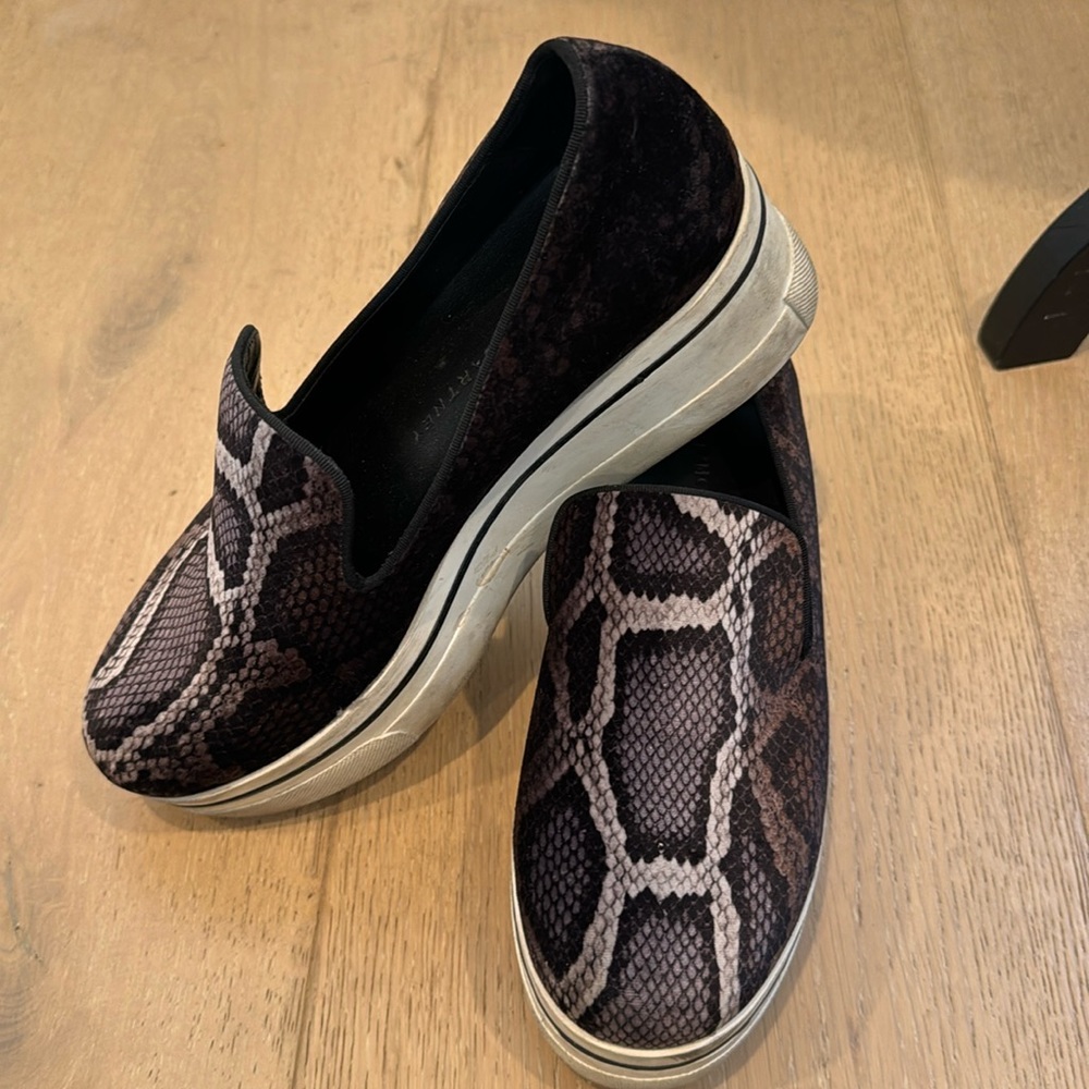 Stella Mccartney Authentic Fabric Snake Print Platform Loafers Slides Shoes